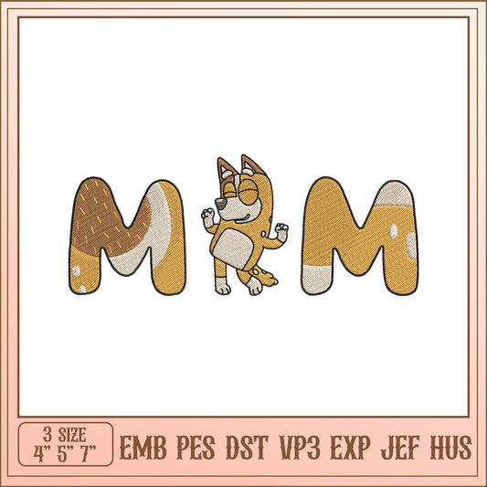 Cute Dog MM Embroidery Design