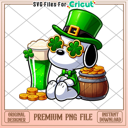 Cute Dog St Patrick Day PNG File for Instant Download