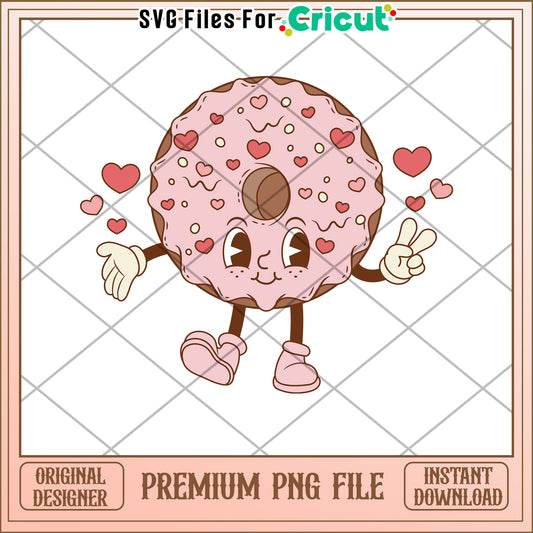 Cute Donut PNG Valentines Day Design