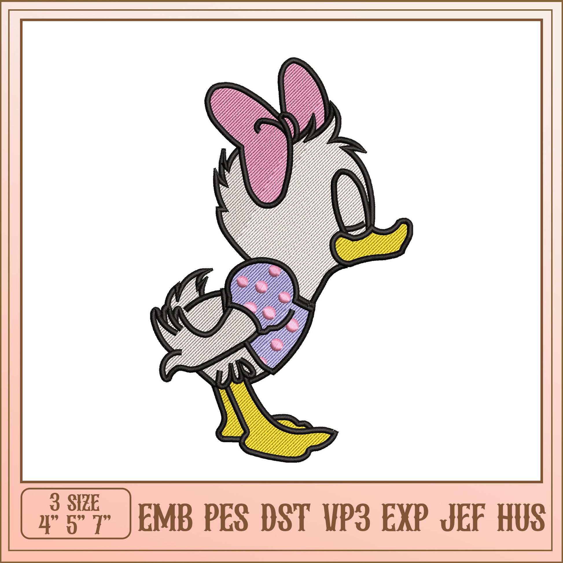 Cute Duckling Embroidery Design 3 Sizes
