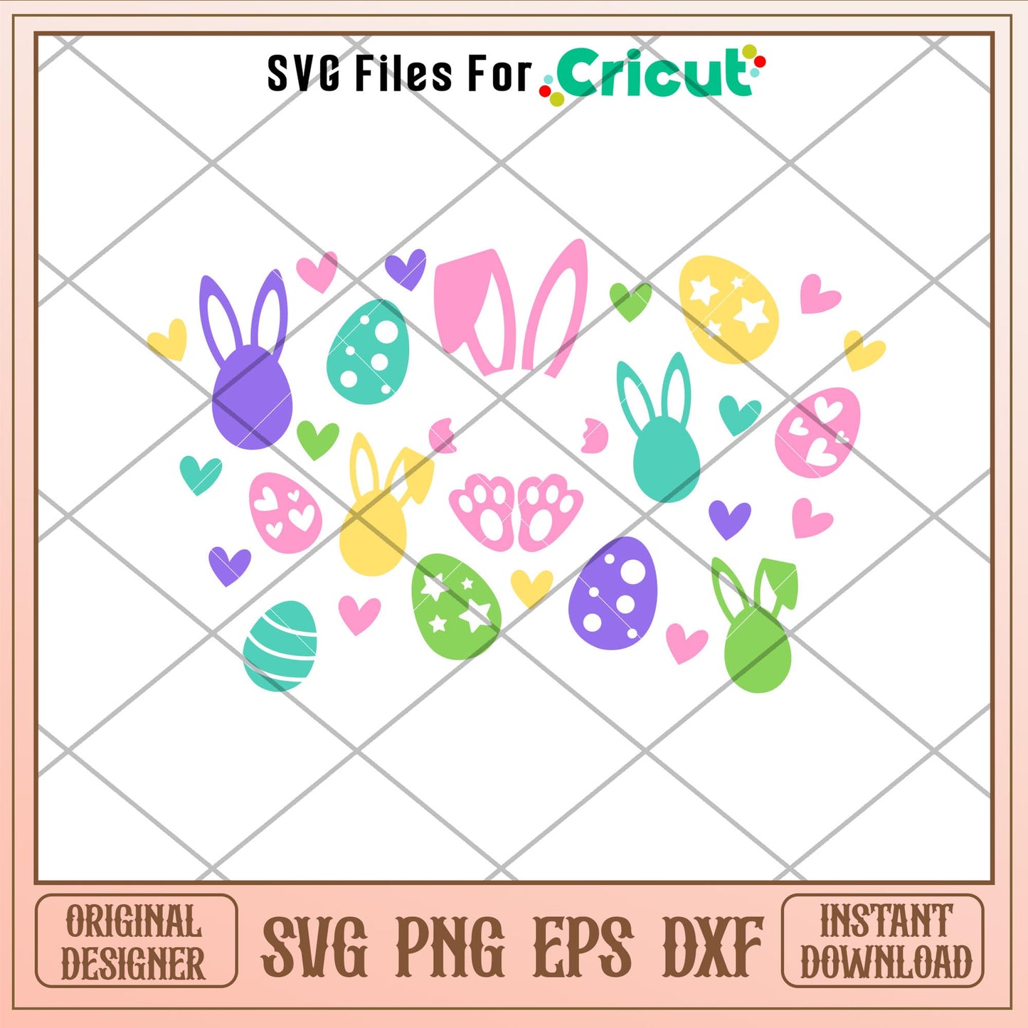 Cute Easter Bunny Full Wrap, Cute Easter Bunny Full Wrap Svg
