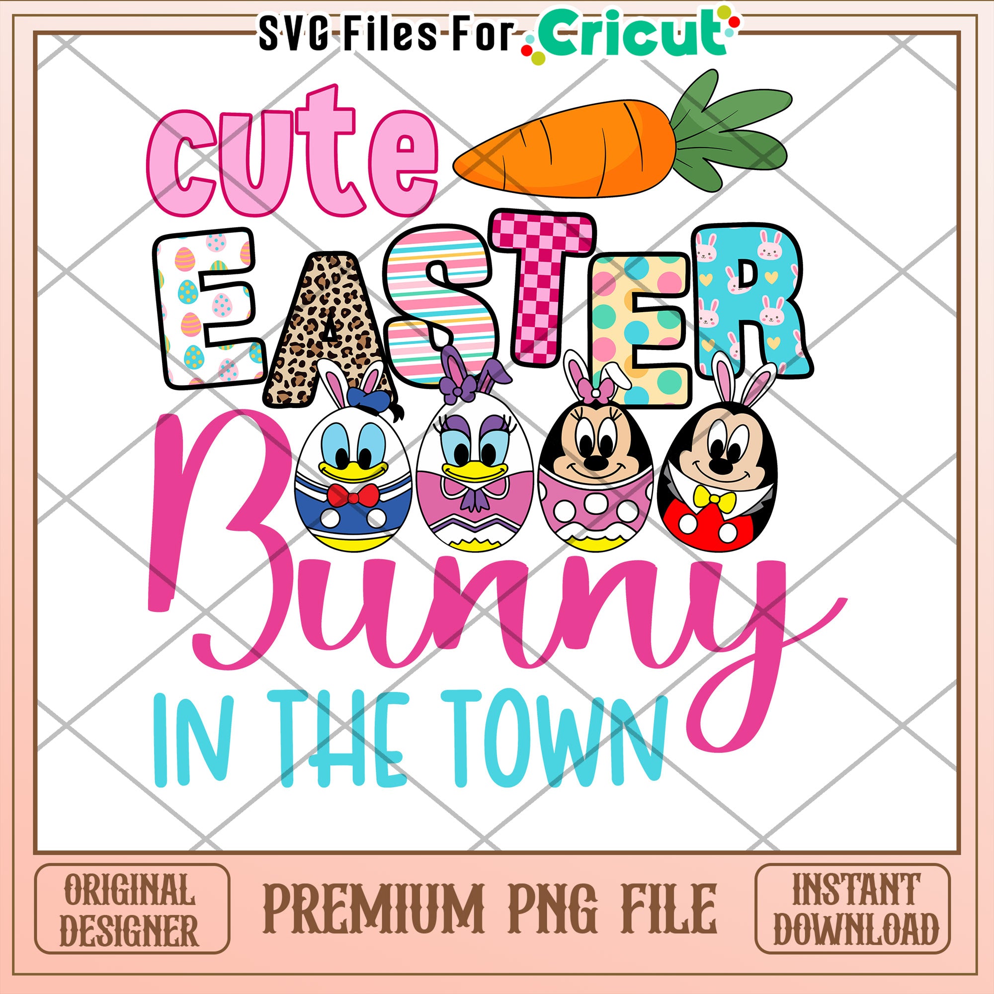 Cute Easter Bunny PNG Design Download – svg files for cricut