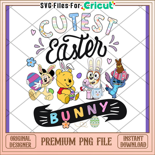 Cute Easter Bunny PNG Design Download