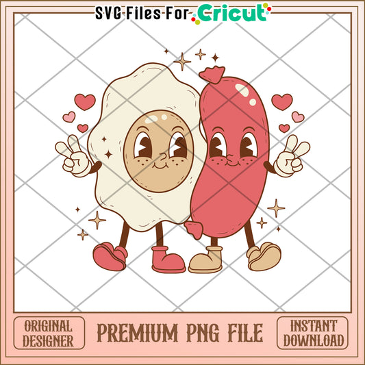 Cute Egg Sausage PNG Cricut File