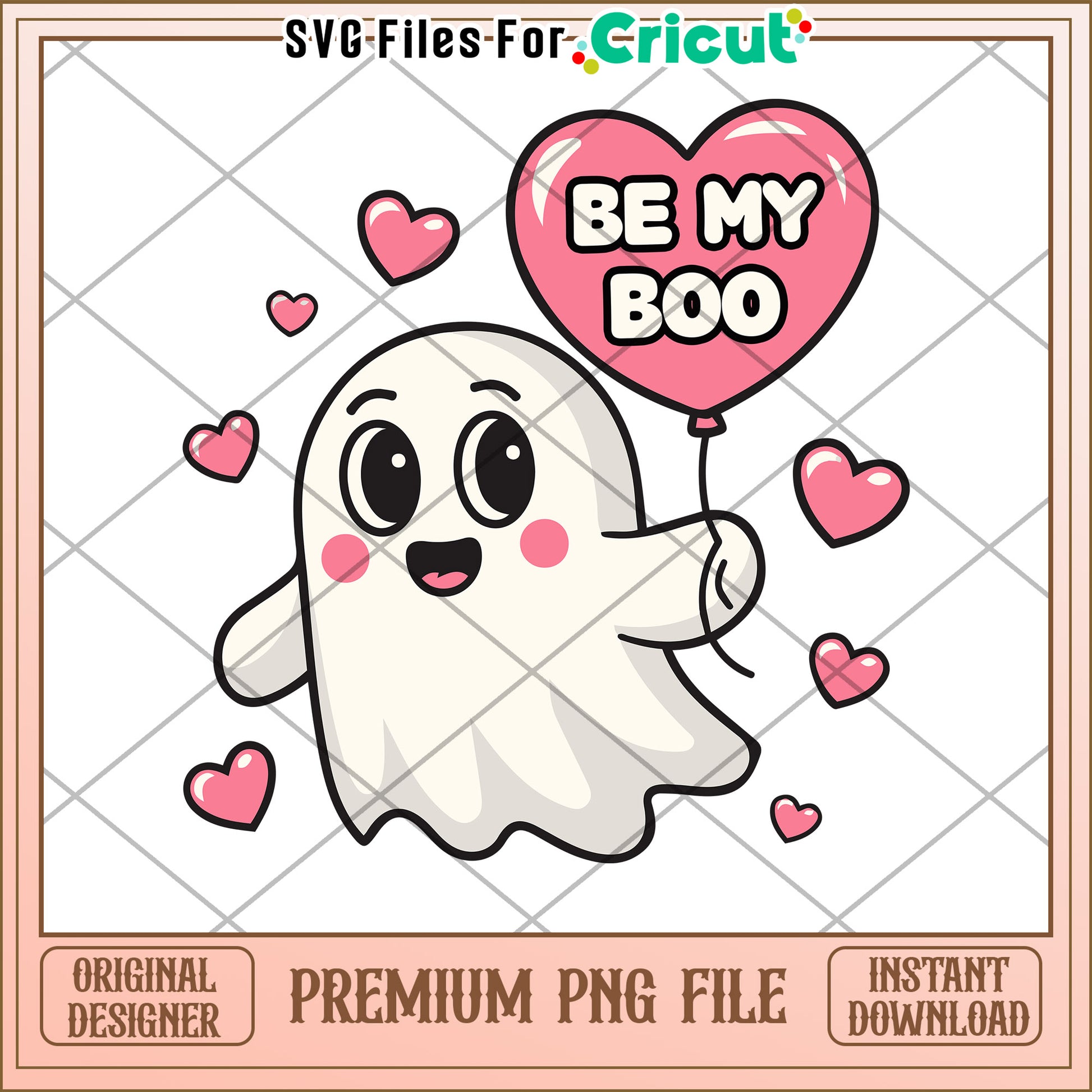 Cute Ghost Boo Valentine PNG