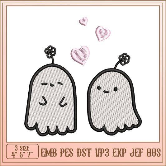 Cute Ghost Embroidery Design