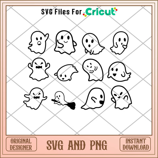 Cute Ghost svg bundle, Cute quotes art svg bundle - Svgfileforcricut