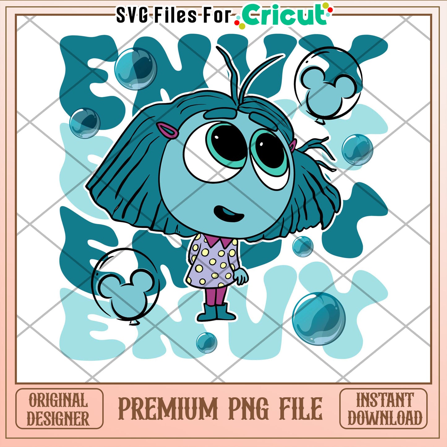 Cute Girl PNG Cricut Bubbles Design