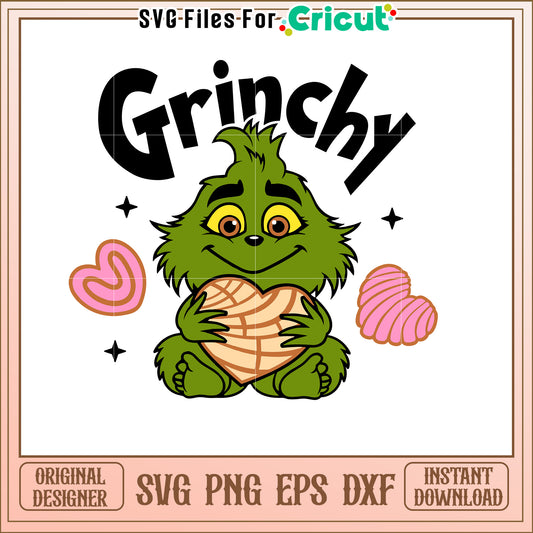 Cute Green Character Holding Heart SVG Design for Crafts