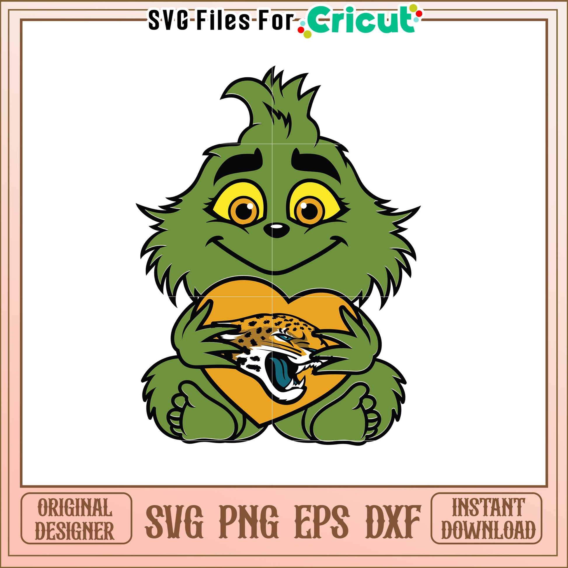 Cute Green Creature Holding Heart SVG Design Art