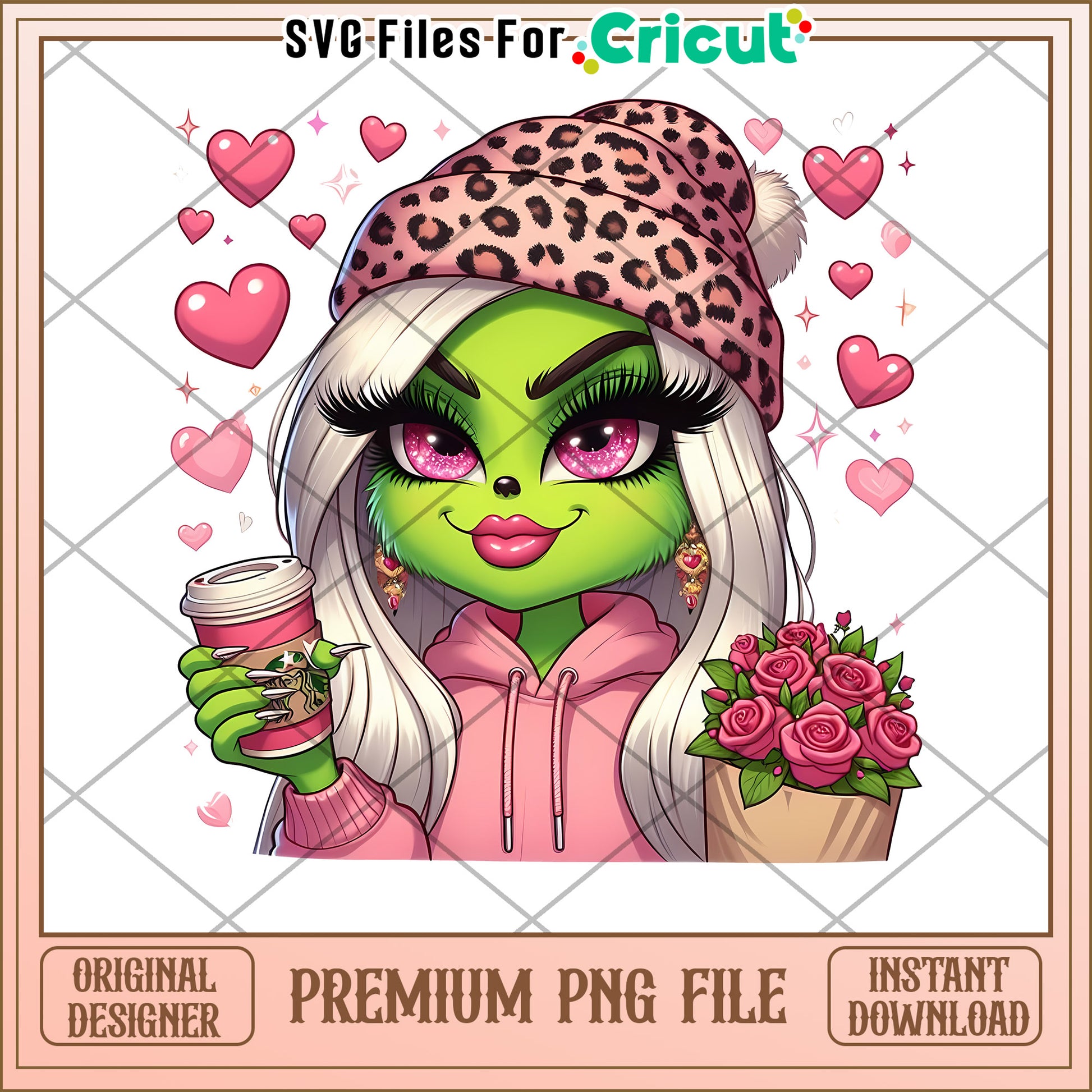 Cute Green Girl PNG Sublimation