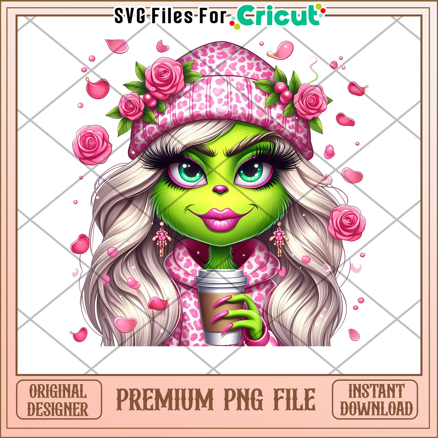 Cute Green Grinch PNG Graphic for Cricut Projects