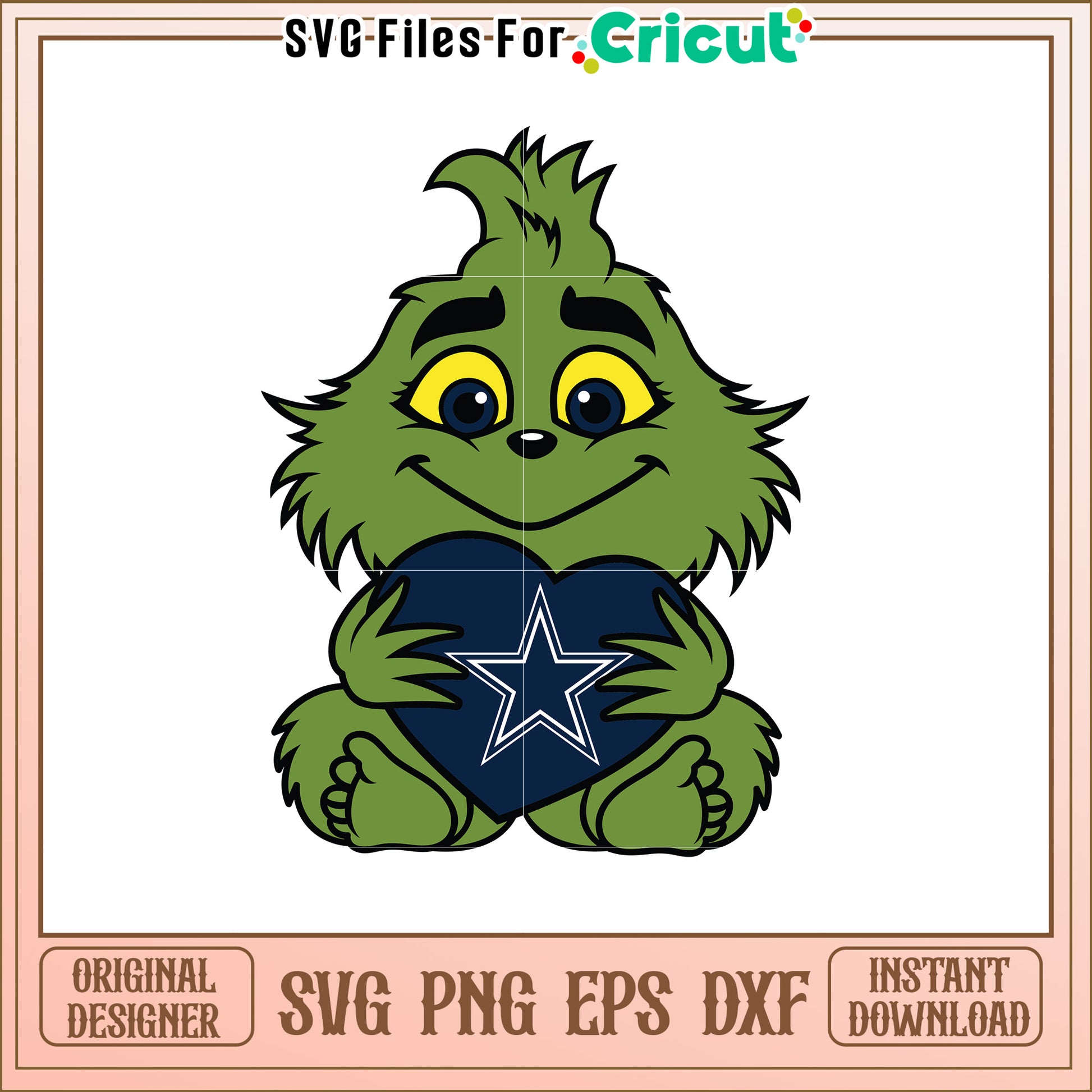 Cute Green Mascot with Heart SVG Design File