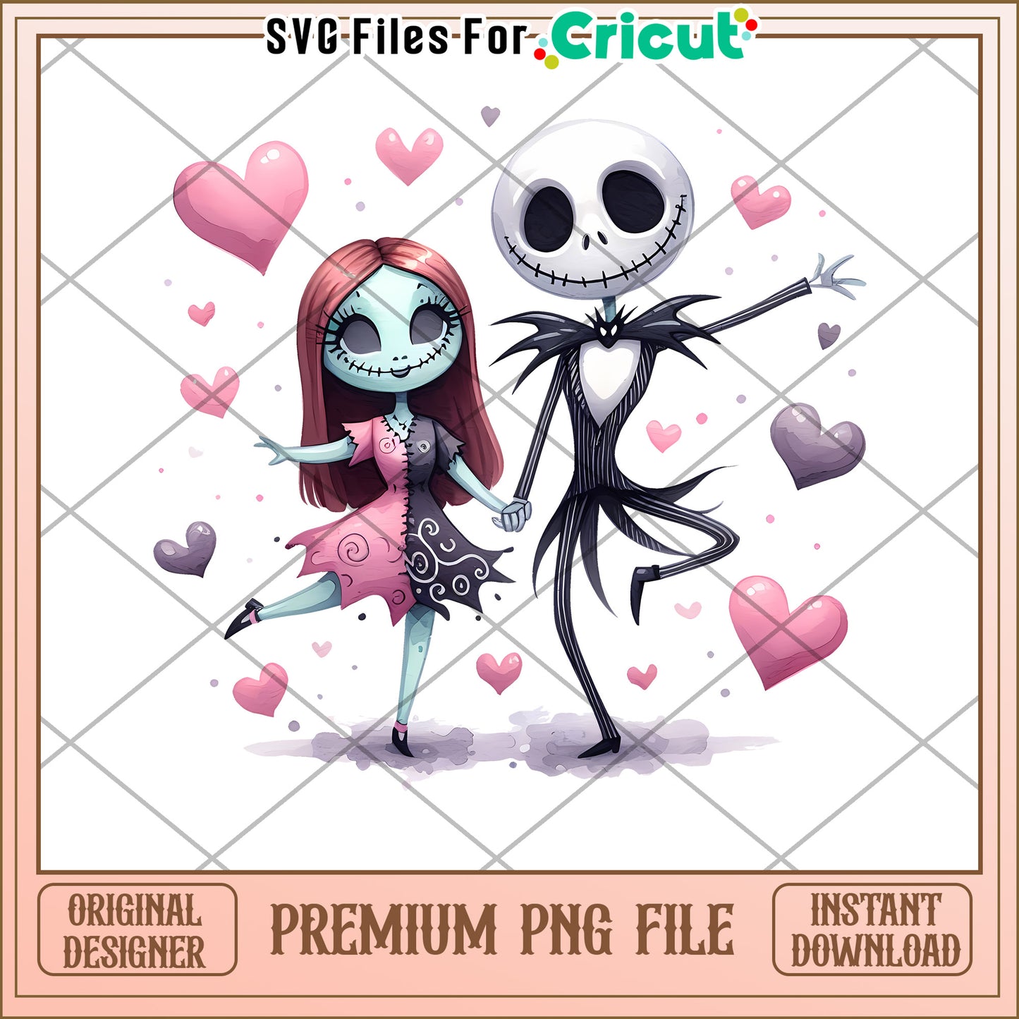 Cute Halloween Lovers Clipart PNG for Crafts Decor