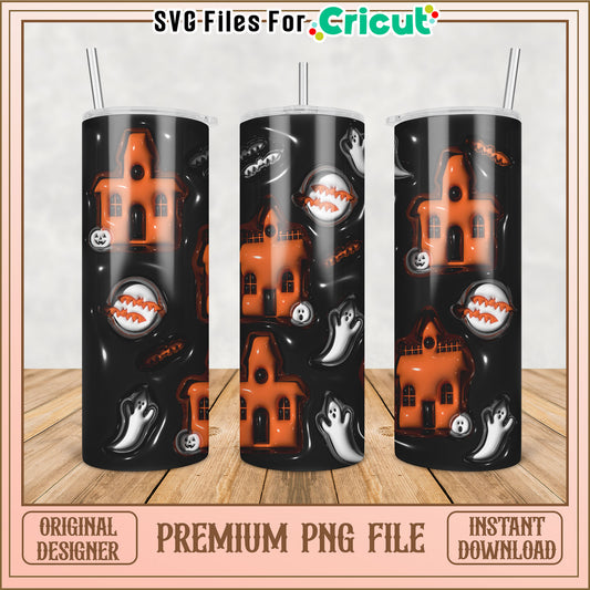 Cute Halloween Tumbler Design PNG for Cricut Craft Projects