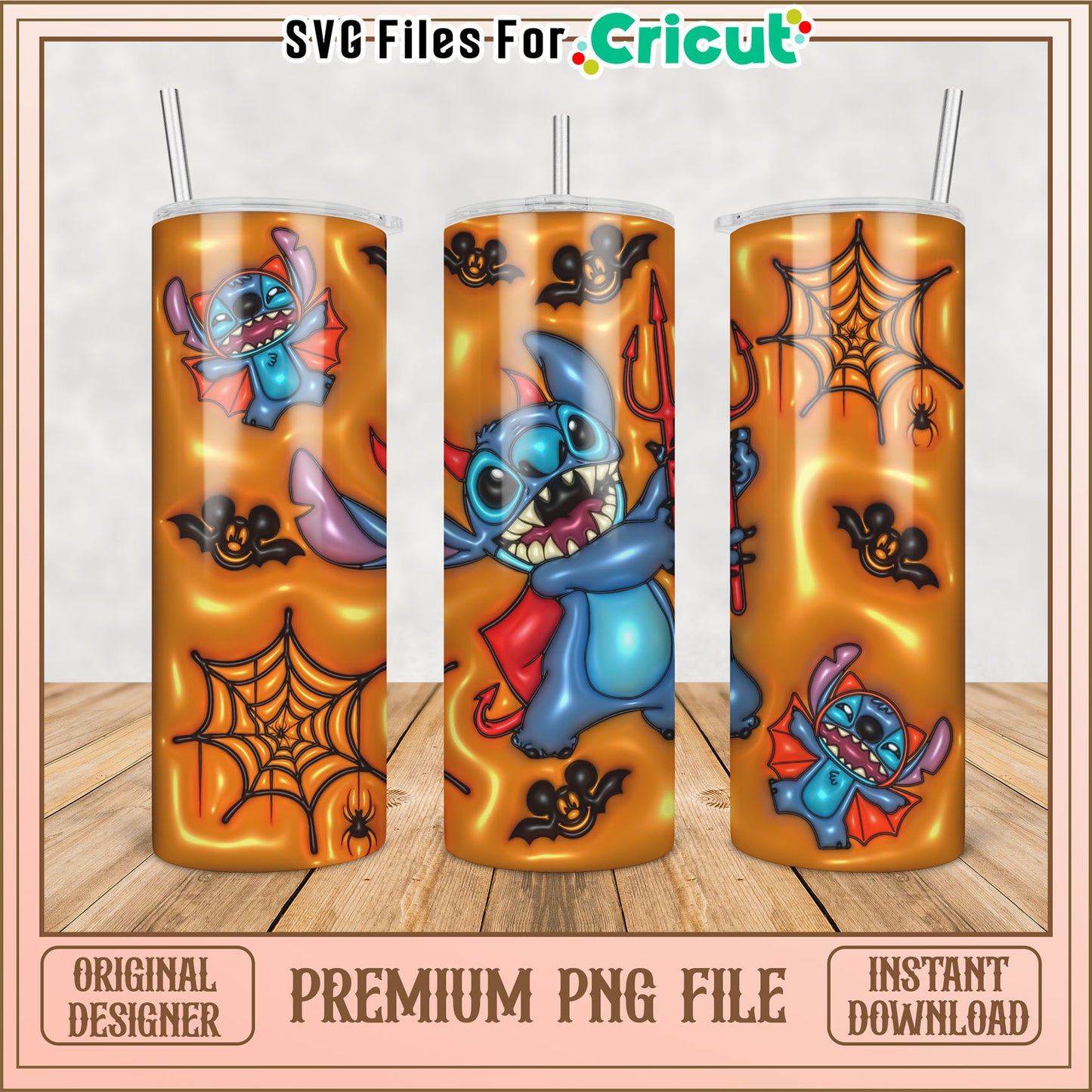 Cute Halloween Tumbler Design PNG for Cricut Crafts Download