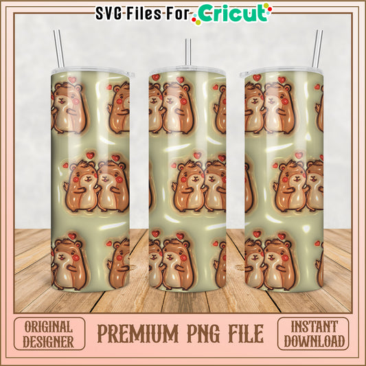 Cute Hamster Tumbler PNG Design