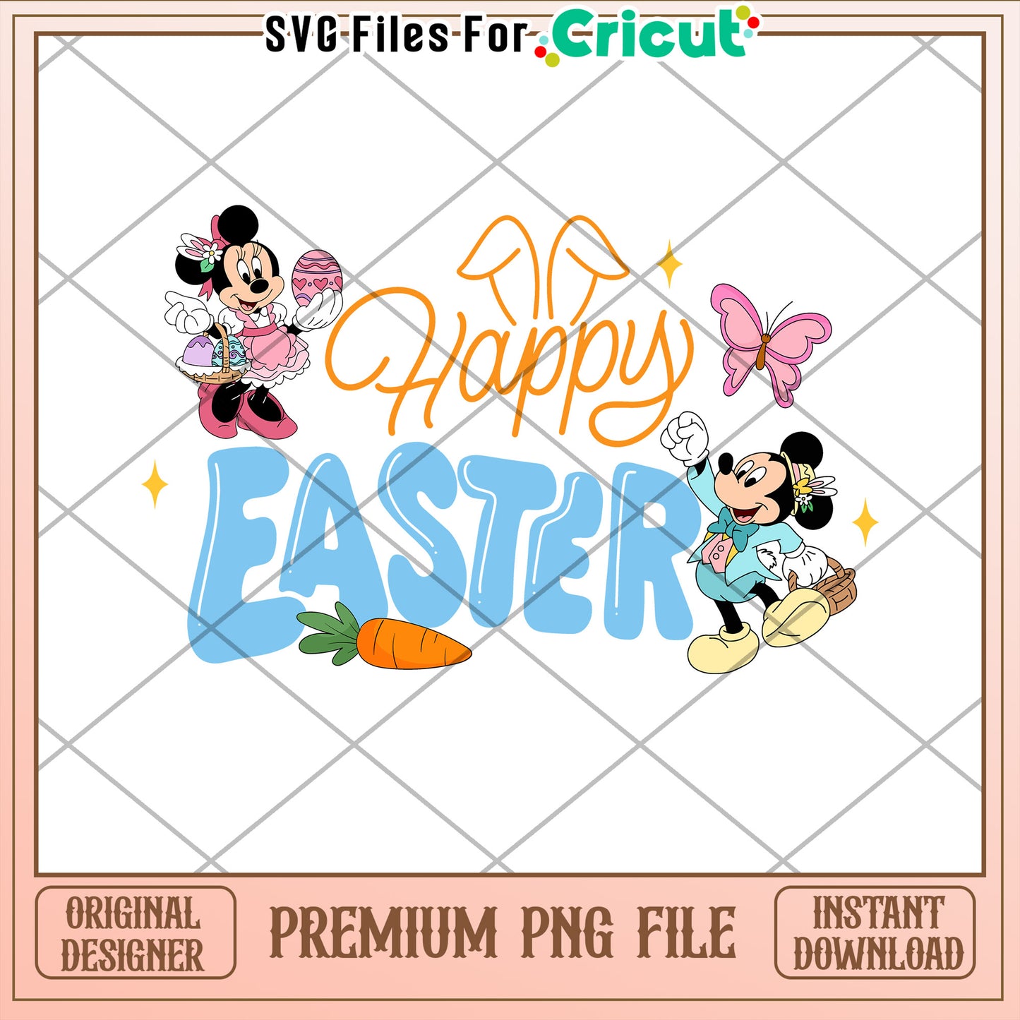 Cute Happy Easter PNG File for Cricut Designs Download