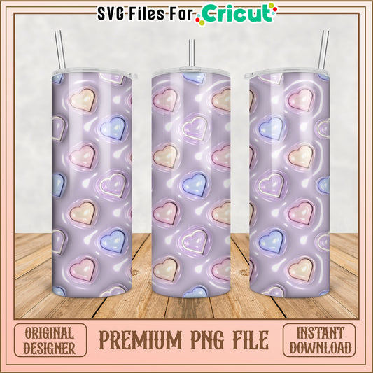Cute Heart Design Tumbler PNG File for Cricut Lovers Download