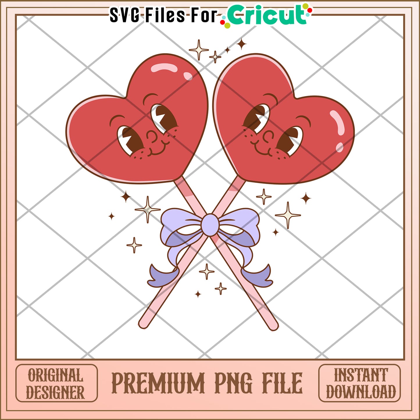 Cute Heart Lollipop PNG Cricut File