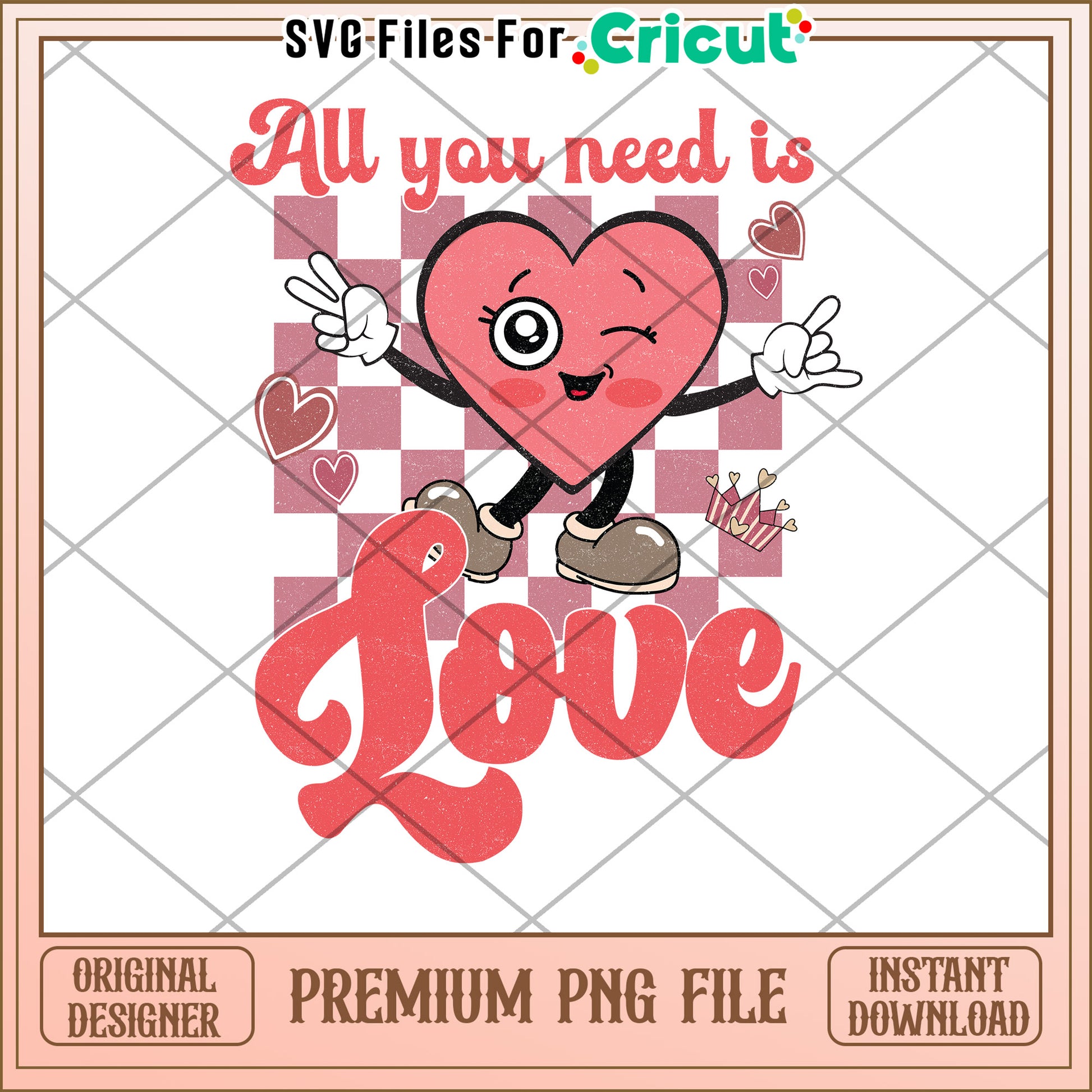 Cute Heart Love PNG Valentines Day Design
