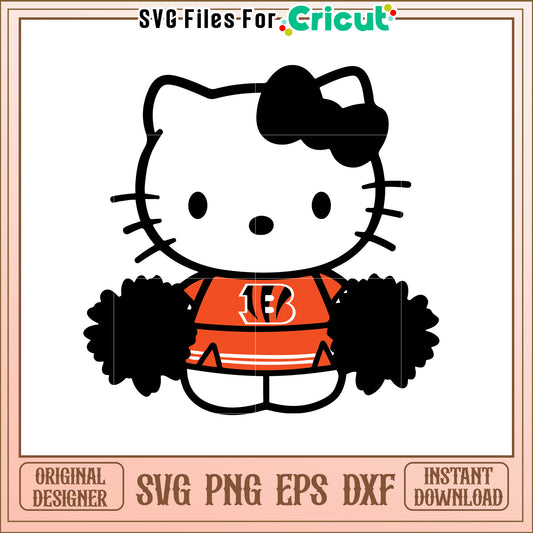 Cute Hello Kitty Bengal Fan SVG Design for Crafts