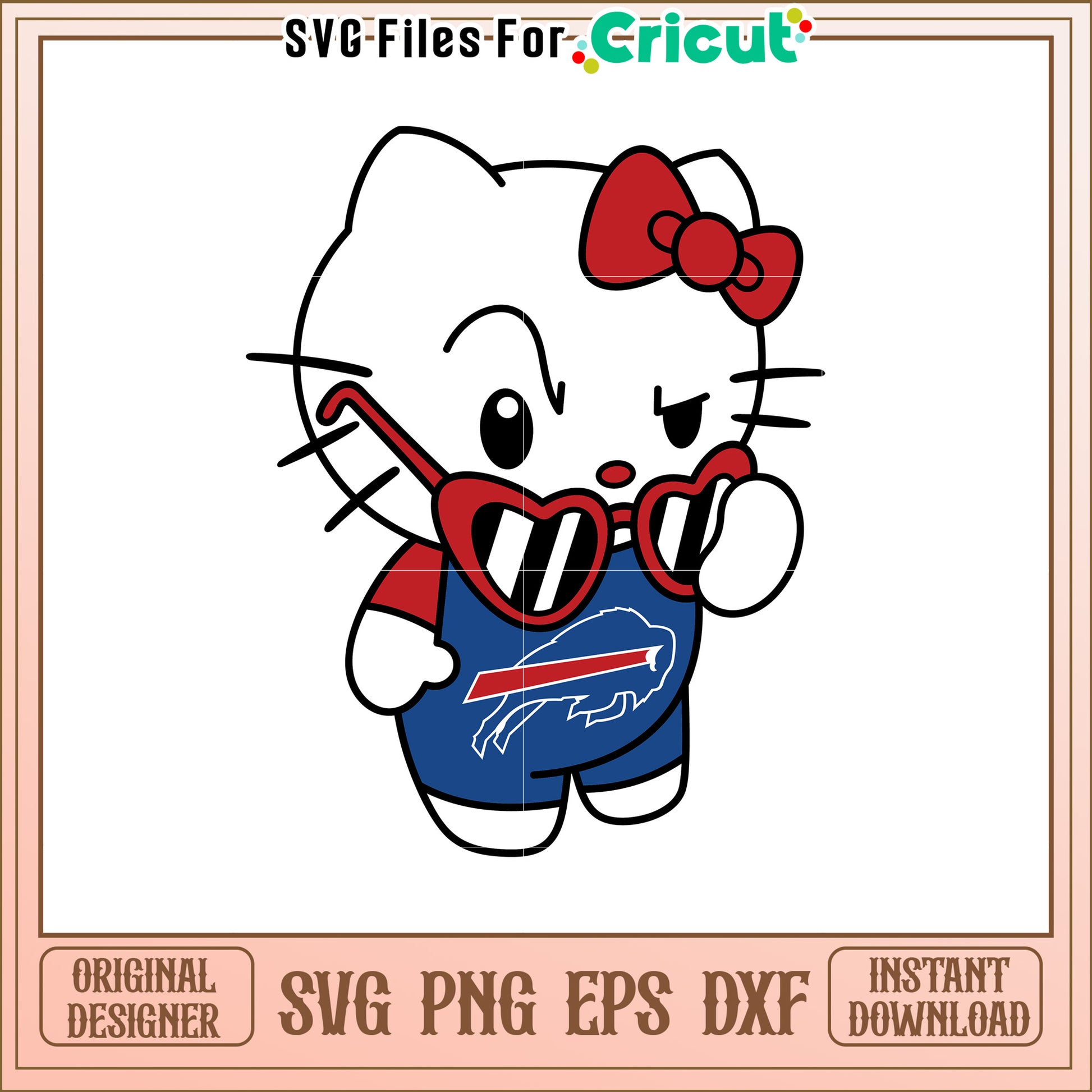Cute Hello Kitty Buffalo Bills SVG Design for Fans