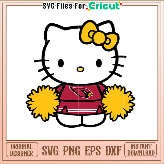 Cute Hello Kitty Cheerleader SVG Design for Fans