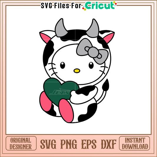 Cute Hello Kitty Cow SVG Design for Fans of Jets