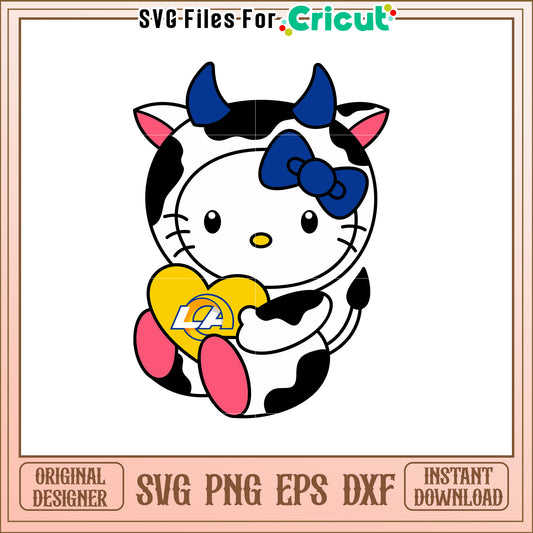 Cute Hello Kitty Cow Svg Design for Fans Gifts