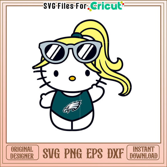 Cute Hello Kitty Eagles SVG Design for Fans