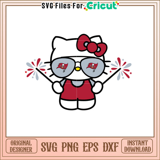 Cute Hello Kitty Football Fan SVG Design for Crafting