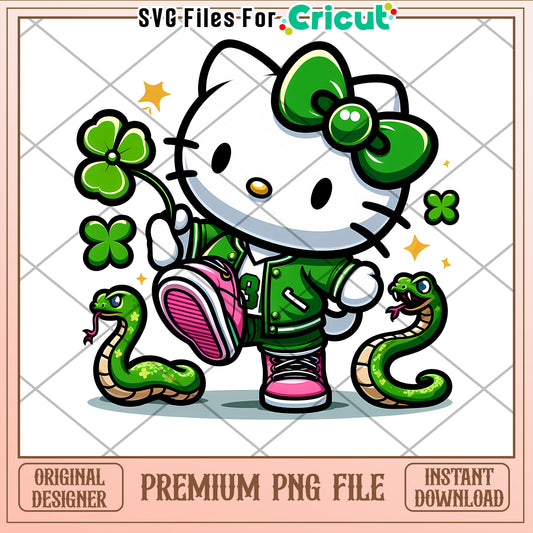 Cute Hello Kitty Green Outfit PNG for Crafts Projects