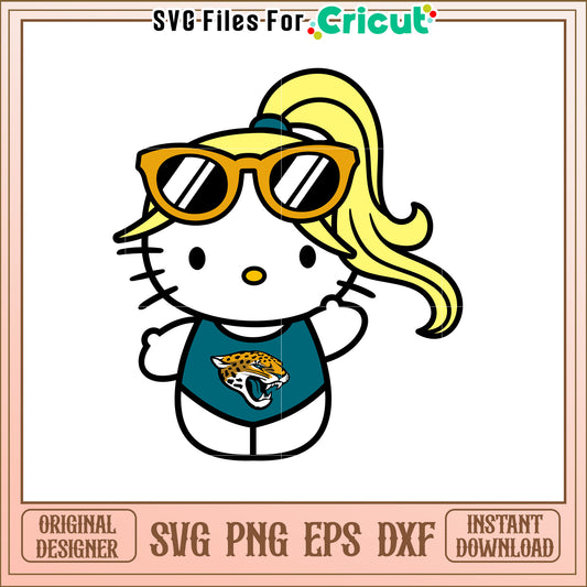 Cute Hello Kitty Jacksonville Jaguars SVG Design