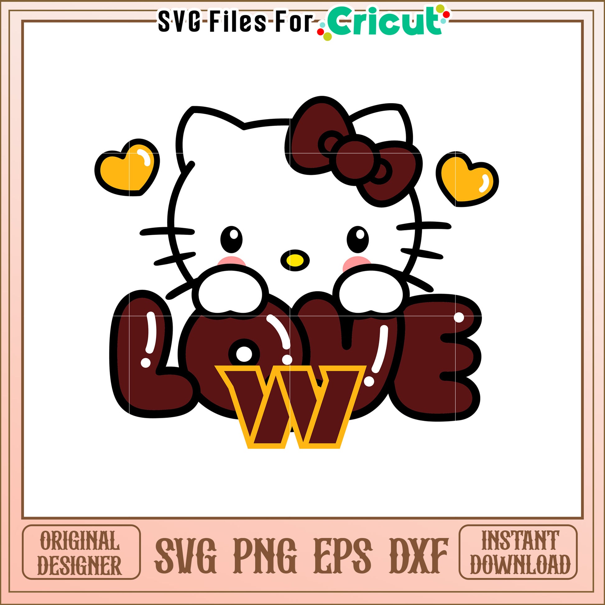 Cute Hello Kitty Love SVG Design