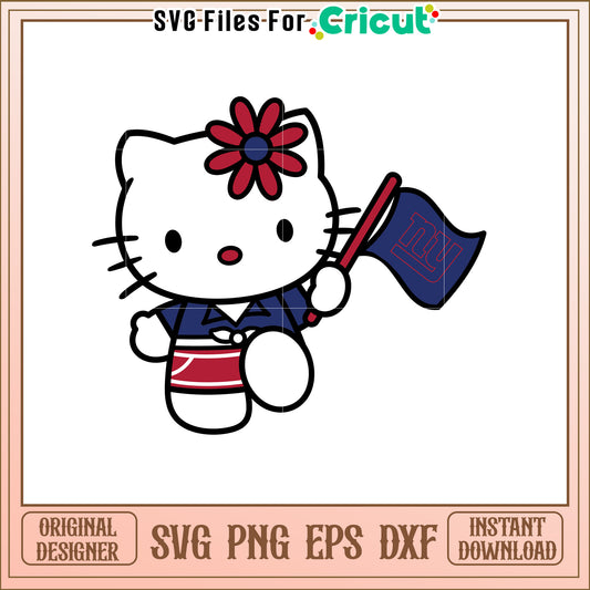 Cute Hello Kitty NY Giants SVG Design for Fans
