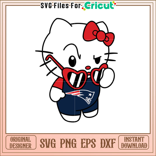 Cute Hello Kitty New England Patriots SVG Design