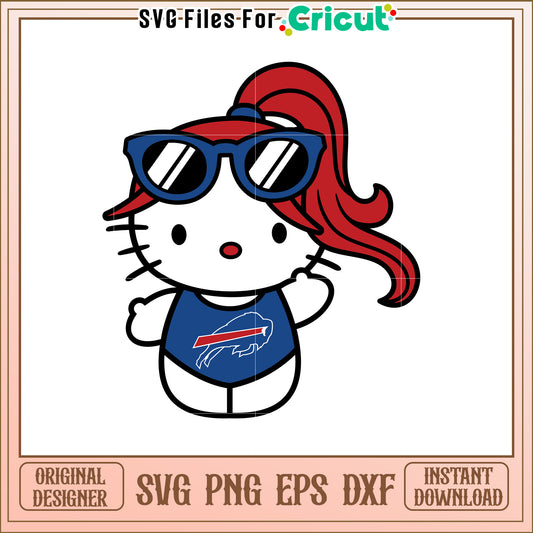 Cute Hello Kitty SVG Design for Football Fans