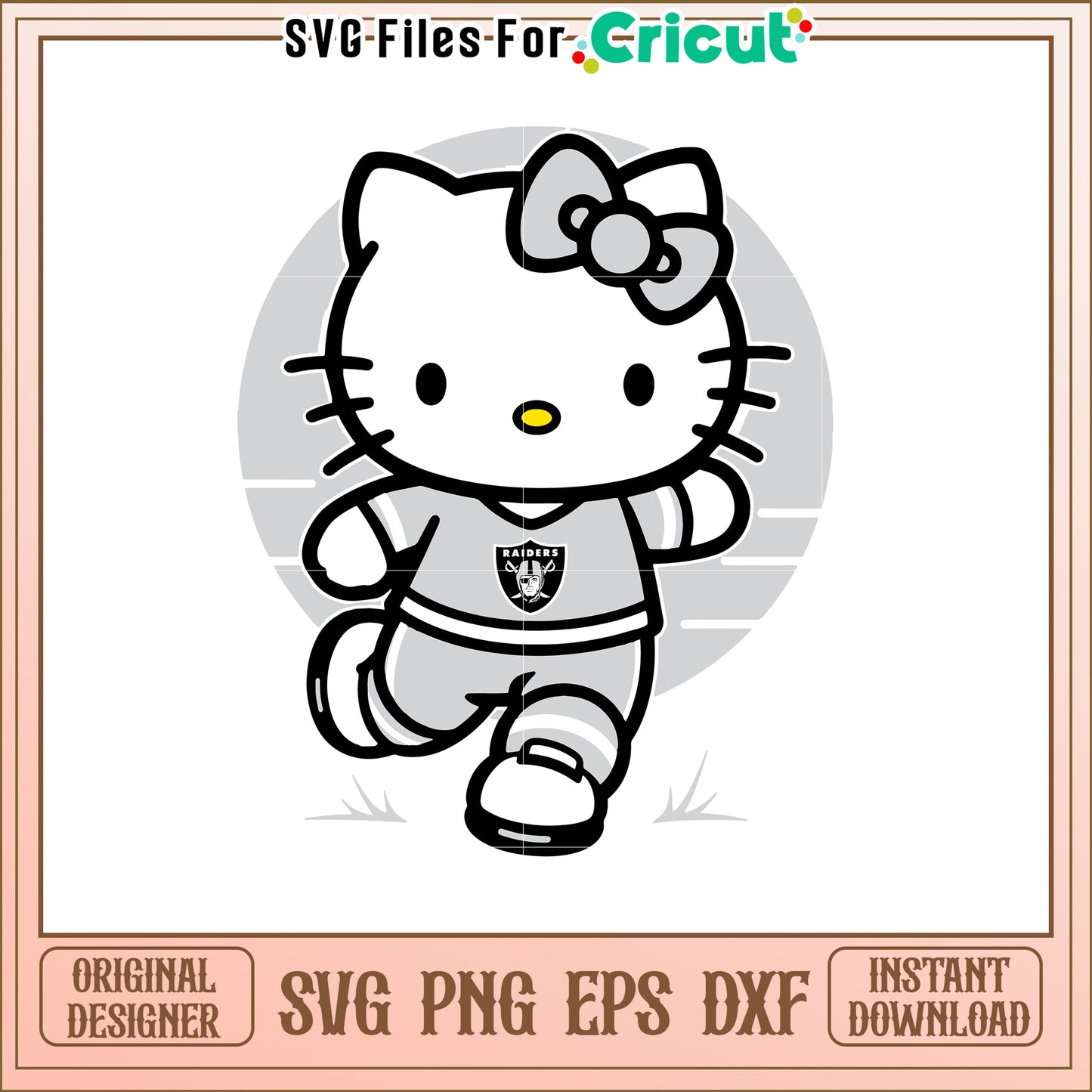 Cute Hello Kitty SVG Design for Raiders Fans