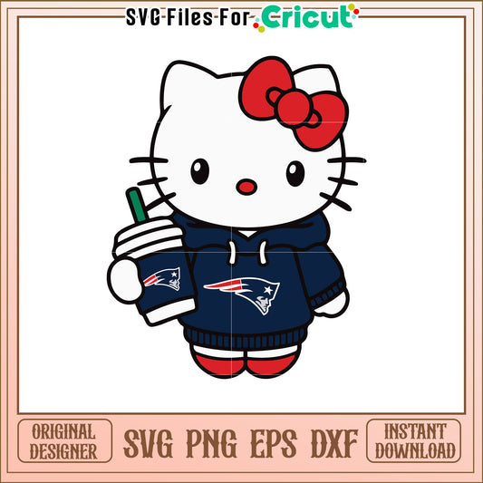 Cute Hello Kitty SVG Design with Patriot Hoodie