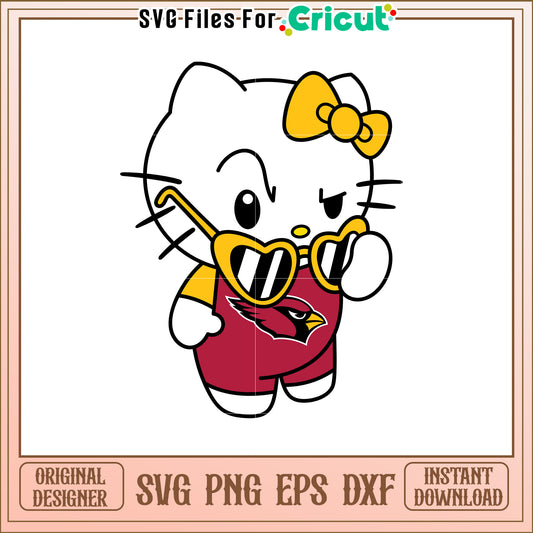 Cute Hello Kitty SVG Design with Sunglasses Art
