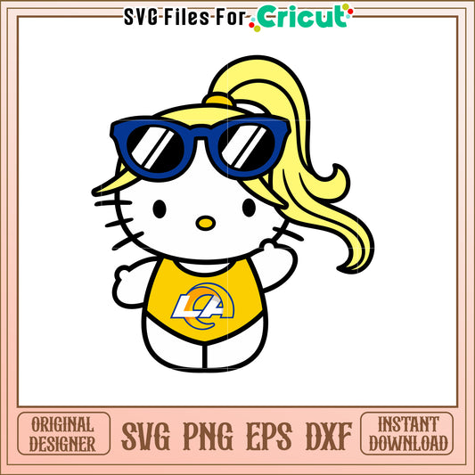 Cute Hello Kitty SVG Design with Sunglasses and Swimwear