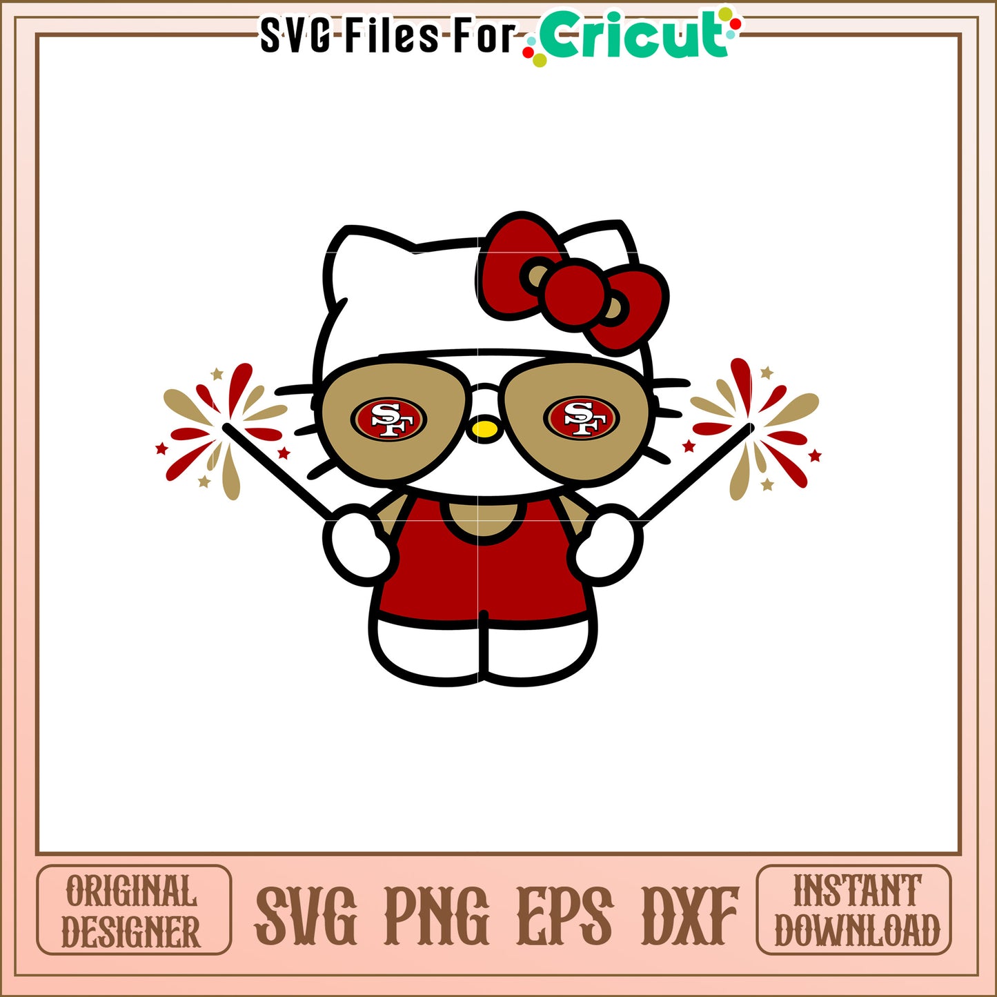 Cute Hello Kitty San Francisco Football SVG Design