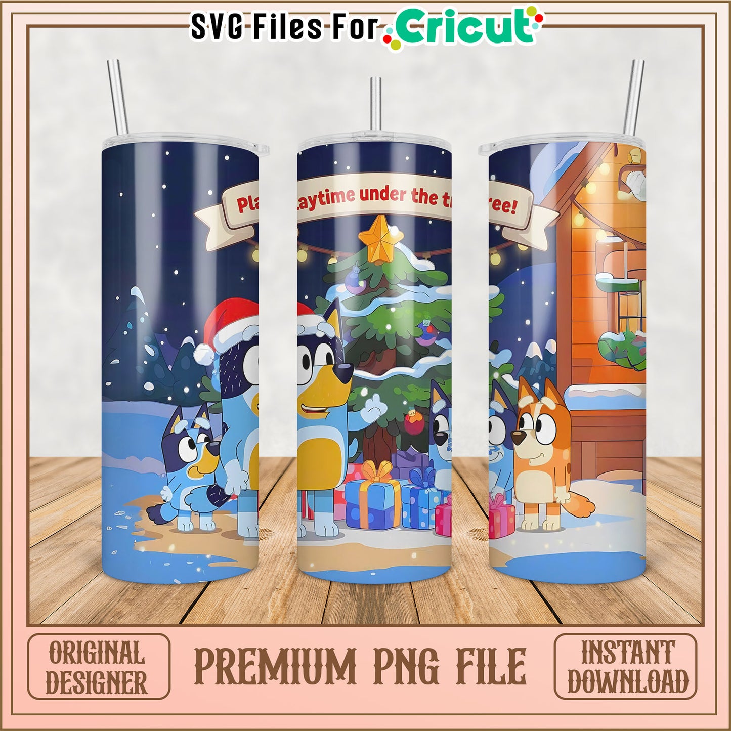 Cute Holiday Tumbler PNG Design for Cricut Instant Download