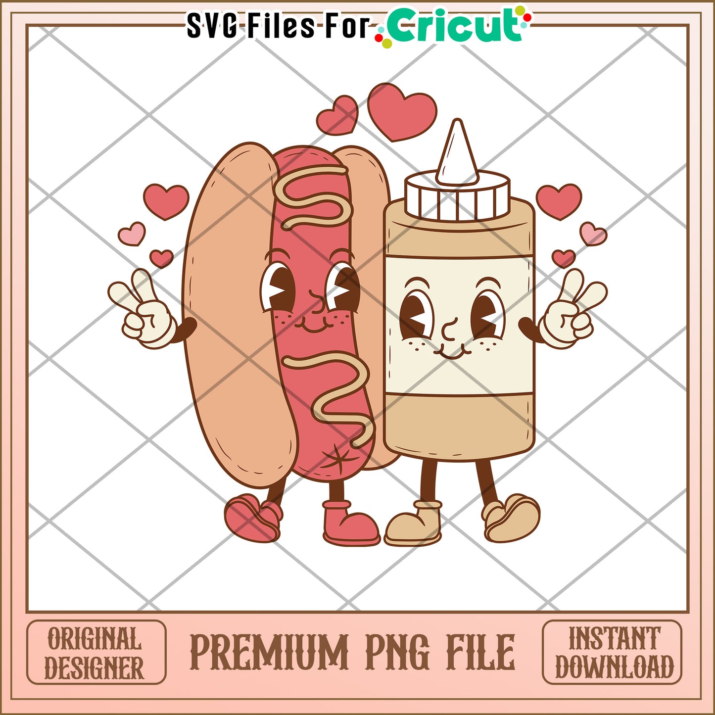 Cute Hot Dog Mustard PNG  Instant Download