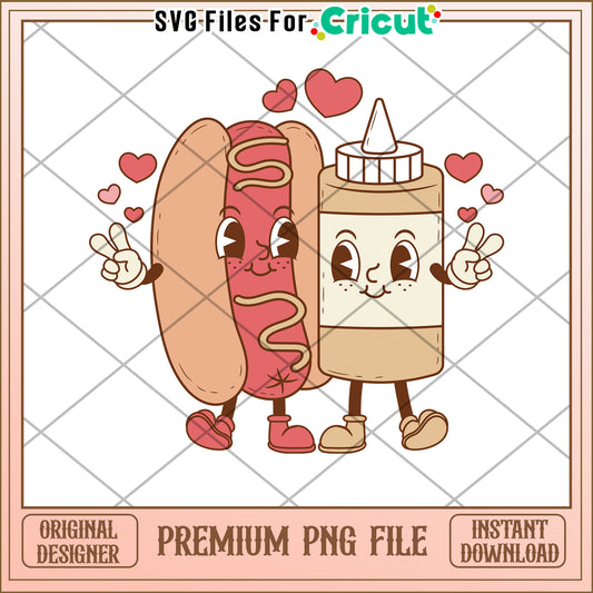 Cute Hot Dog Mustard PNG  Instant Download