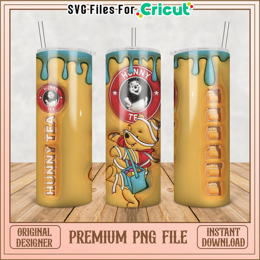 Cute Hunny Tea Tumbler PNG for Cricut Creative Projects
