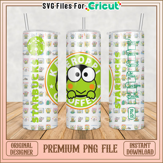 Cute Keroppi Starbucks Tumbler PNG for Cricut Crafting Projects