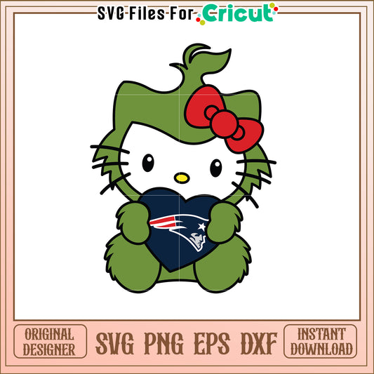 Cute Kitty Design Supporting New England Patriots SVG