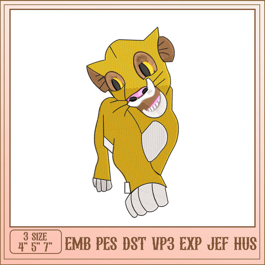 Cute Lion Cub Embroidery Design